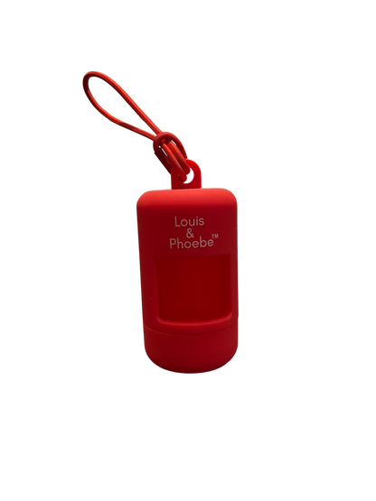 Durable poop bag holder red.