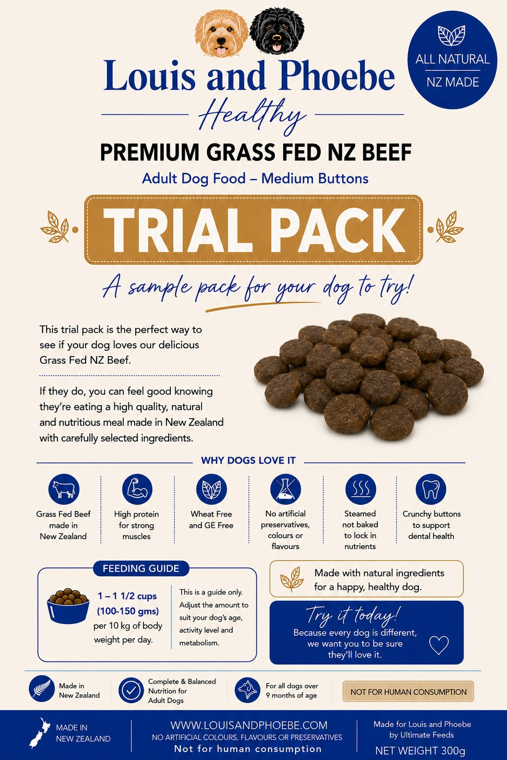 Premium natural dog food trial pack NZ