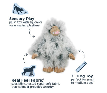 mini yeti plush dog toy