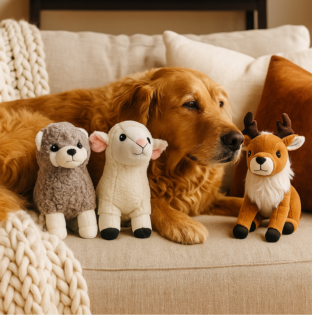 Golden Retriever playing with the Pals for Paws dog toys. Auckland New Zealand
