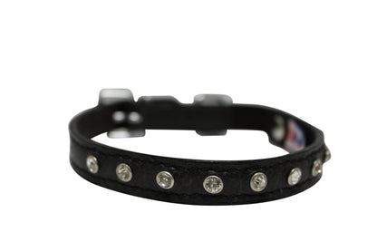 Genuine leather replica diamond dog collar.
