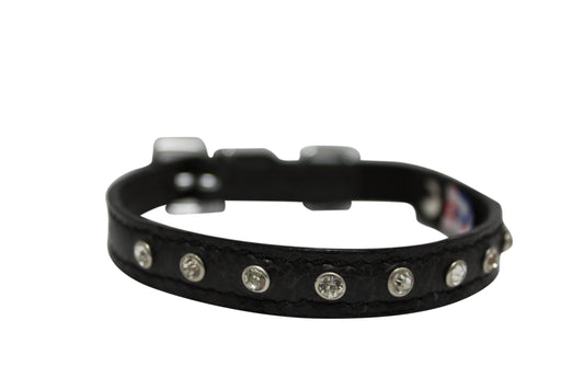 Genuine leather replica diamond dog collar.