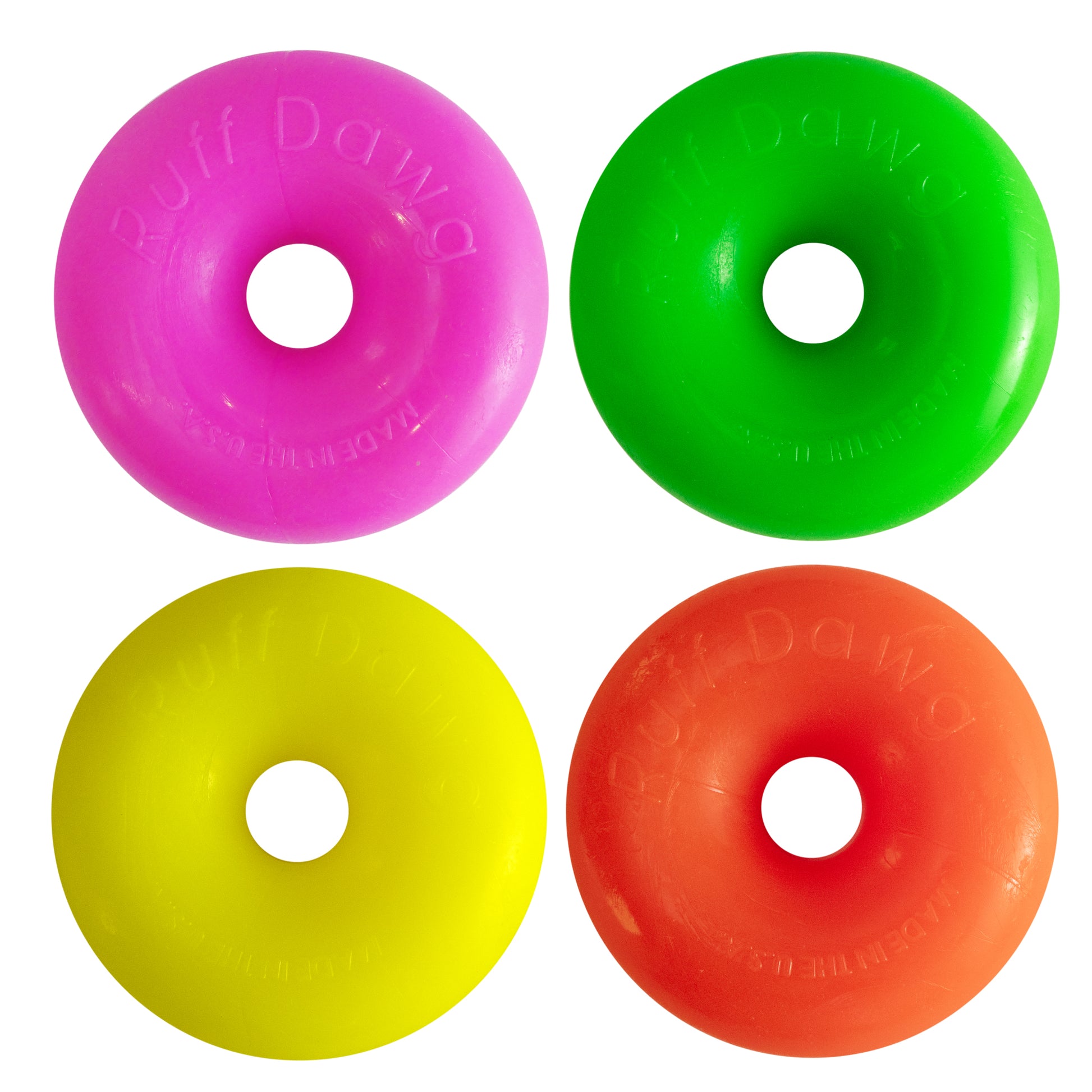 Four bright fluro colours, easy to see.