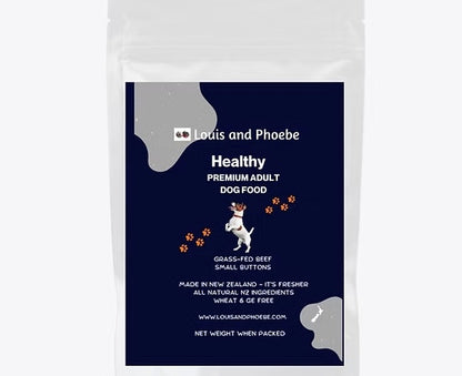 Louis and Phoebe Grass Fed Beef Adult Dog Food Small Buttons