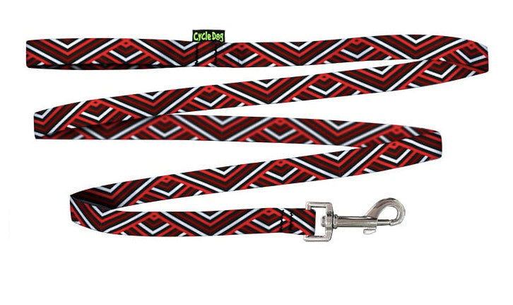 Cycle dog eco weave skinny width lead red black diagonals