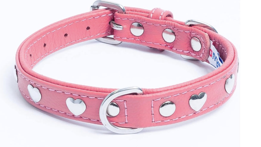 Angel Leather Hearts Collar 40cm