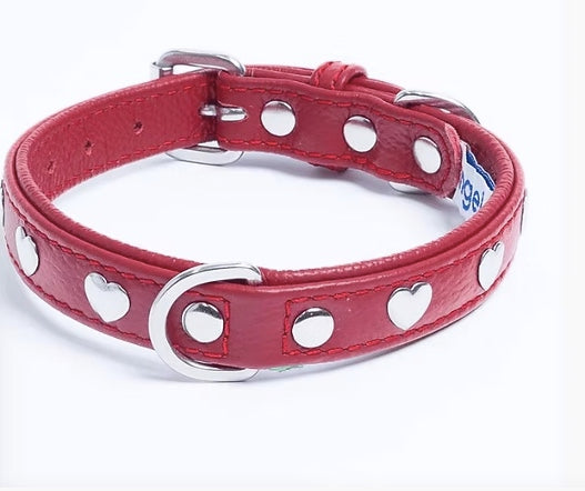 Angel Leather Hearts Collar 40cm