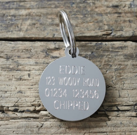 Dog ID Tag get your ID Tag engraved with your details on the back