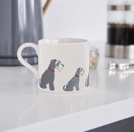 Beautiful ceramic Breed mug Grey Schnauzer.