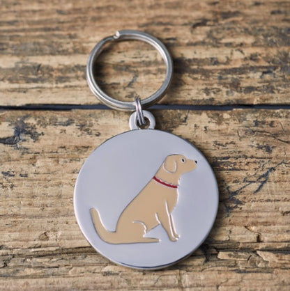 Dog ID Disc for collar with a Golden Retriever on it.