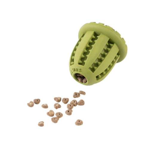 Keep your dog busy with this acorn treat dog toy.