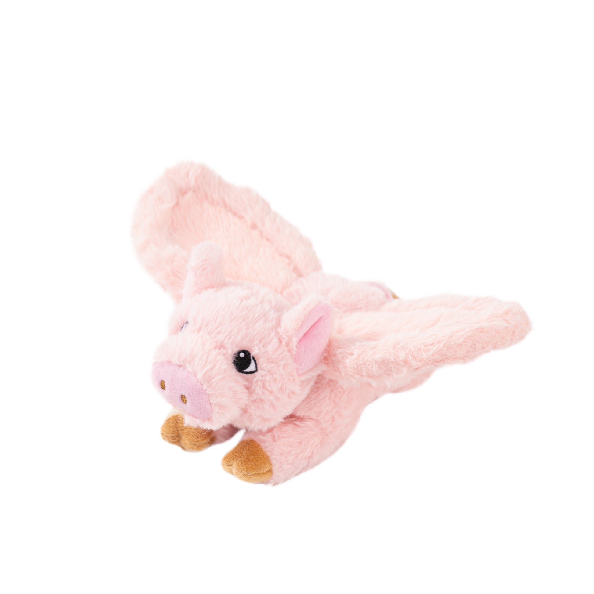 Pink plush flying pig dog toy
