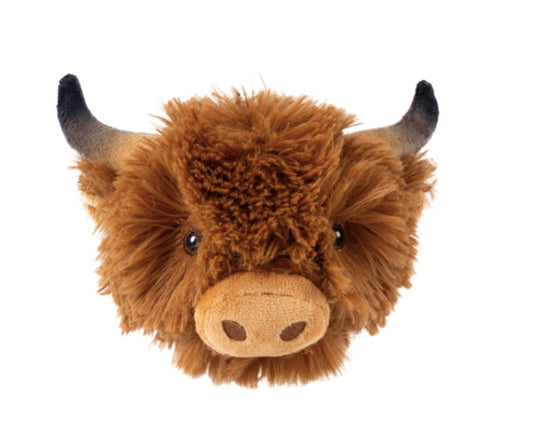 Plush Highland Cow Head dog ball