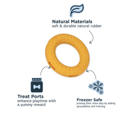 Made from natural , soft , durable rubber.