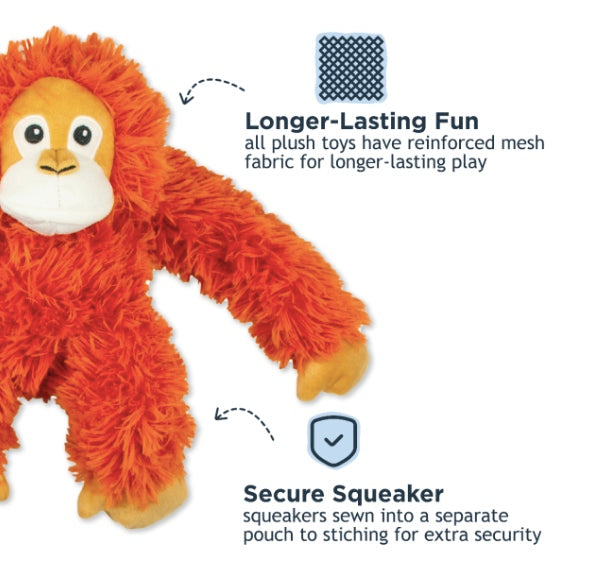 Orange Orangutan rope body dog toy NZ