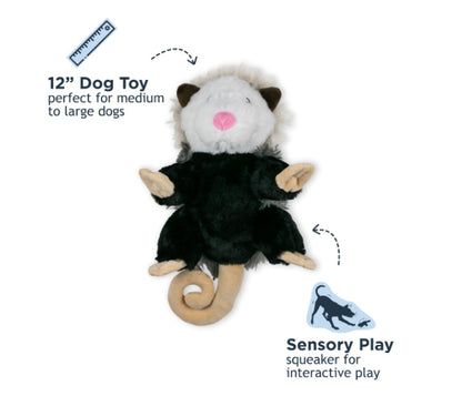 Possum dog toy with a squeaker inside